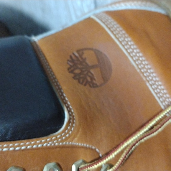 Timberland mens iconic brown and orange leather boots. size 7 - Picture 4 of 16